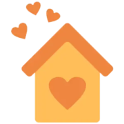 带有心形图标的房子